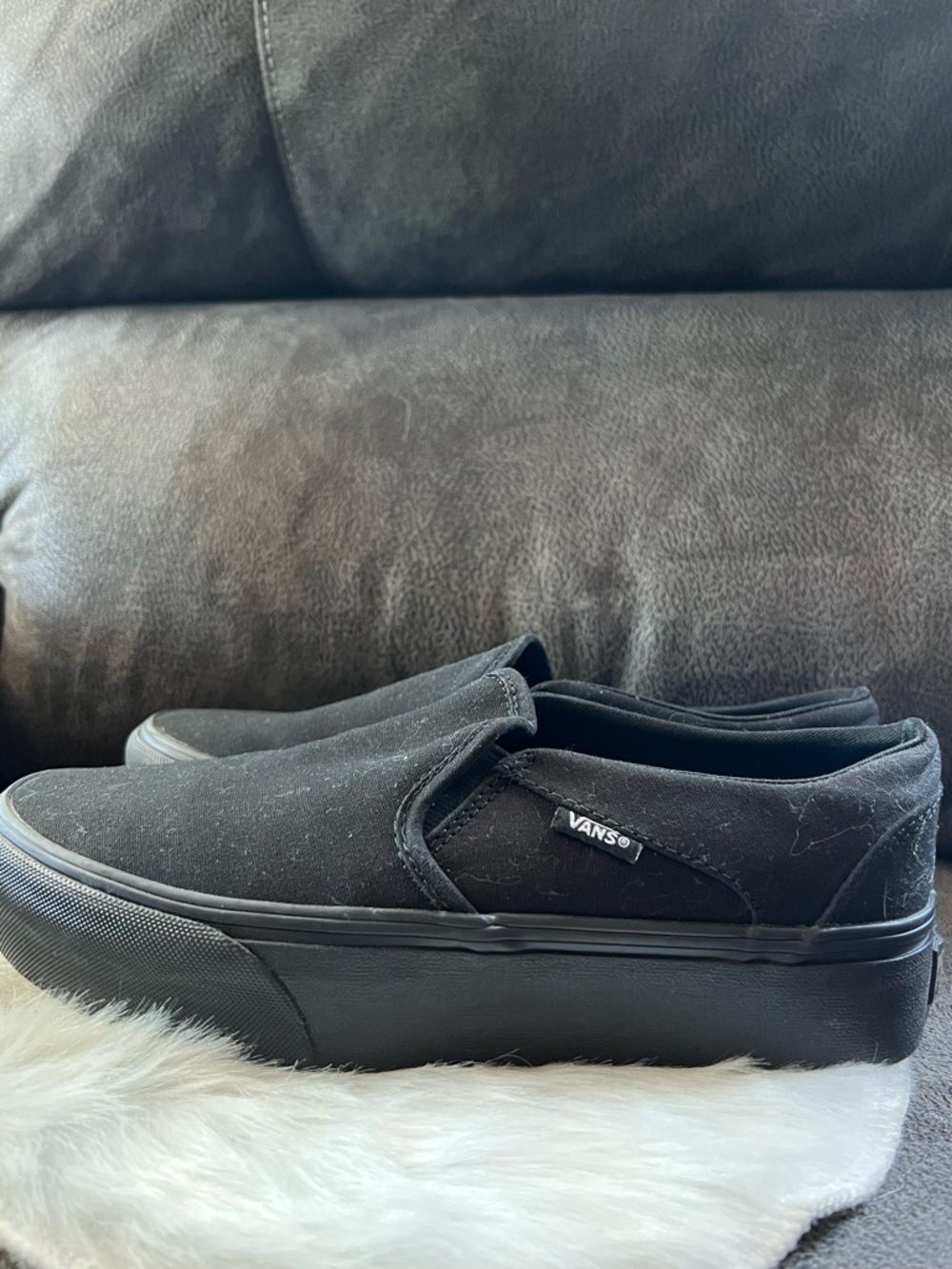 Vans Black Slip-On Platform Sneakers